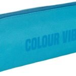 DOHE – Trousse Scolaire Simple – 1 Compartiment, Trousse Rectangulaire Polyvalente, 21x6x6 cm, Fermeture Éclair, Fabriquée en Polyester Résistant – Colour Vibes