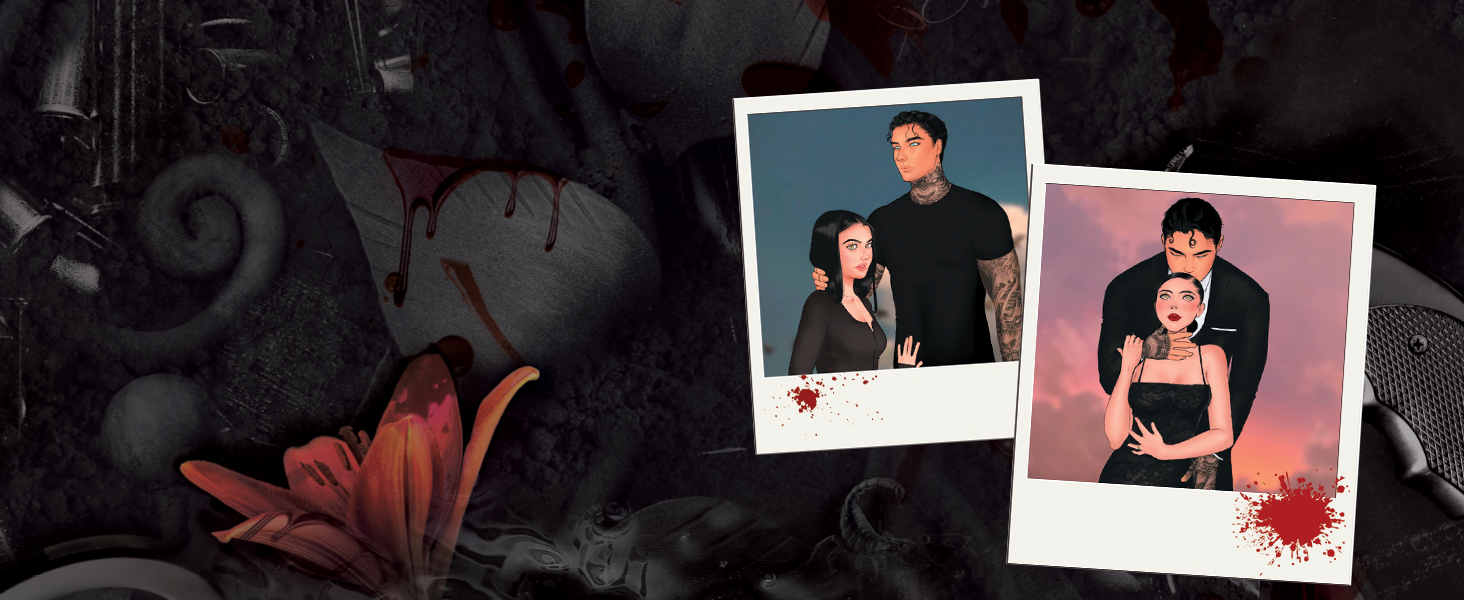 Le texte se lit comme suit : « Image 7 ». Disposition de style collage sombre avec de multiples éléments photographiques et des motifs floraux disposés selon une composition artistique.