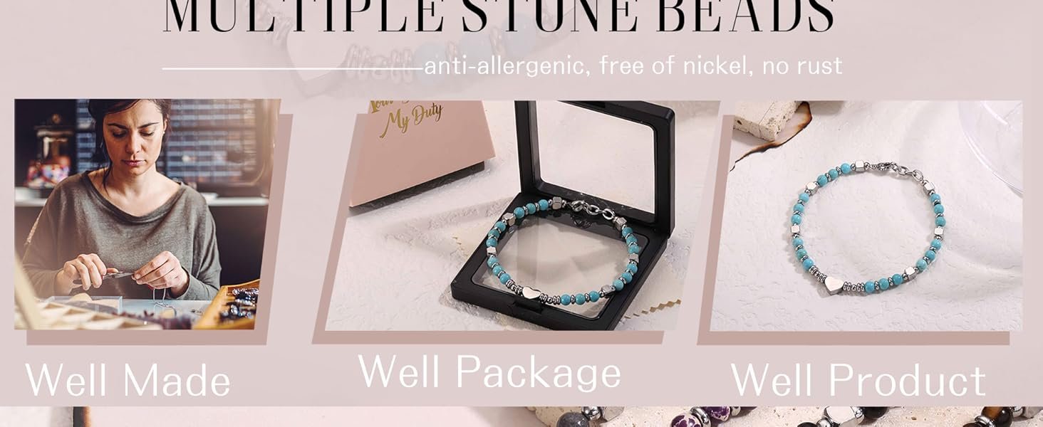 le bracelet à trois pierres avec coffret cadeau