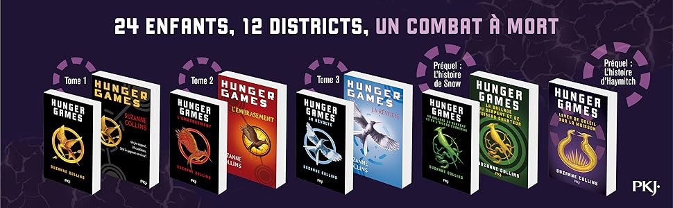 Le texte se lit comme suit : « GRAFFITI, 12 DISTRICTS, AVEC CONSENTEMENT ET PLUS ENCORE ! » Rangée de couvertures de livres montrant la progression de la série avec des épines de différentes couleurs.