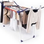 Leifheit Séchoir à Linge Pegasus 180 Solid, séchoir sur Pied Grande Surface d’étendage, étendoir à Linge Solide et Inoxydable, Un Accessoire